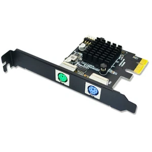 New PCI-Express to 2x PS/2 PS2 Keyboard Mouse Port Expansion Card - Picture 1 of 3