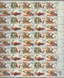 USA Olympic Games Los Angeles 1984 hoja completa C105-108 código postal dejado bajo MNH - Imagen 1 de 1