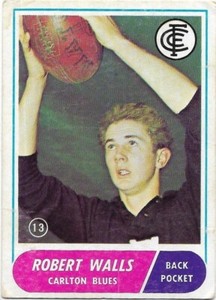 1969 Scanlens (13) Robert WALLS Carlton (Rookie Card)