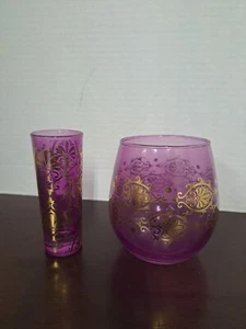 TMD Purple Highball Glass With Shooter Glass - Picture 1 of 9