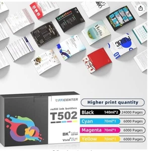 Botellas de tinta de recarga Officenter T502 para impresoras Epson EcoTank 70 ml cada una Cian Mag - Imagen 1 de 6