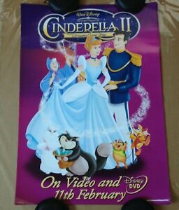CINDERELLA II 2 DREAMS COMES TRUE  ORIGINAL POSTER Video Shop DVD 59.3x42cm