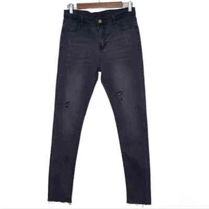 Roswear Ripped Skinny Distressed Raw Hem Stretch Ankle Denim Pants Womens Medium - Picture 1 of 9