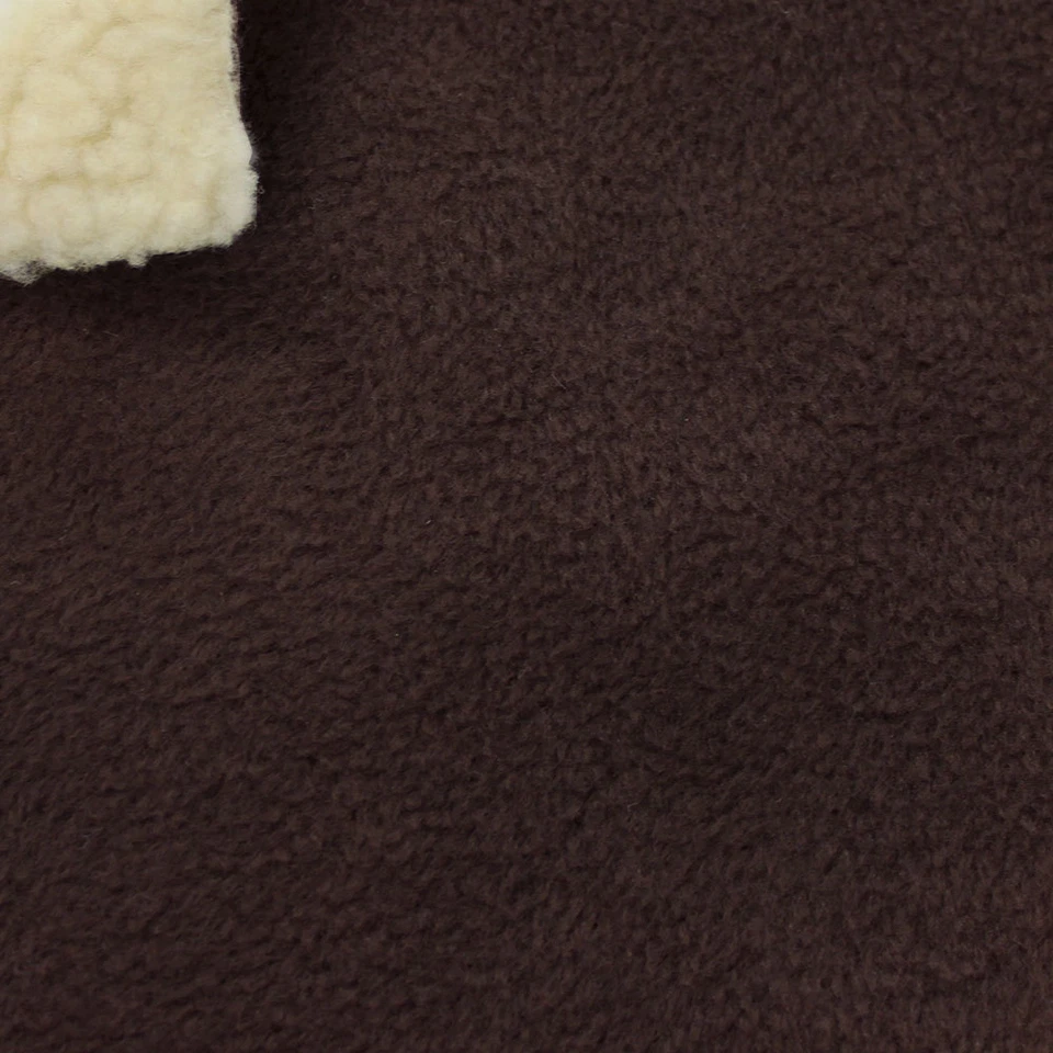 FABRICUK Bonded Sherpa Fleece Fabric BROWN Super Soft Fur Like Material FREE SAMPLES!