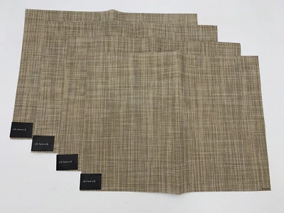 Pottery Barn Chilewich Mini Basketweave Linen Placemat S/4 Brown #Q10 - Image 1 of 4