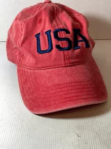 USA Hat Cap RED Strap Back 4th Of July America United States Patriot MIGHTY FINE - Picture 1 of 3
