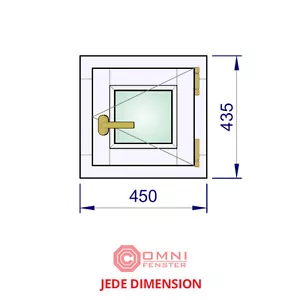 Kleines Holzfenster mit Rahmen für Gartenhaus 450x435 mm | Fenster auf Maß - Bild 1 von 1