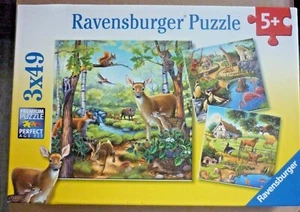 Ravensburger Jigsaw Puzzles - Woodland - Farm - Zoo 3 in 1 with Mini Posters 5+ - Picture 1 of 8
