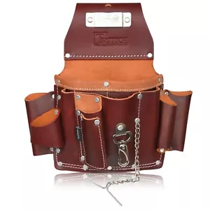 Maroon Leather Electrician Tool Pouch | Electric Tool Belt | Electric Bag - Picture 1 of 7