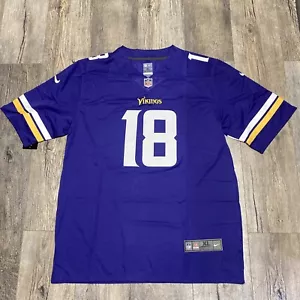 Men’s XL #18 Justin Jefferson Stitched Purple Jersey Minnesota Vikings - Picture 1 of 2