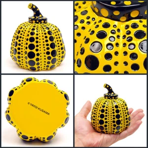 yayoi kusama KÜRBIS Skulptur POLKA DOTS Briefbeschwerer NEU gelb schwarz Omakase - Bild 1 von 20
