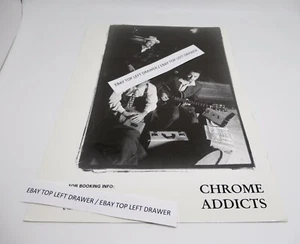 Chrome Addicts Rockabilly Band Fotografia Promozionale 8x10 Bianco e Nero - Foto 1 di 1