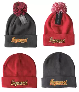 Liverpool Football Knitted Beanie Bobble Hats Embroidered Logo UK Seller - Picture 1 of 5