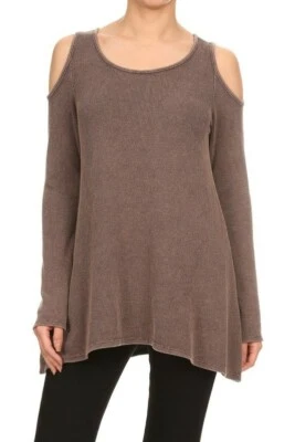 🍁Túnica térmica de hombro frío Chatoyant marrón grande 🍂 Foto 1 de 4