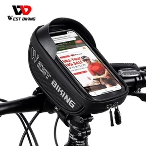 WEST BIKING Bicycle Handlebar Bag Touch Screen 6.7 in Phone Waterproof Bike Bag - Picture 1 of 16