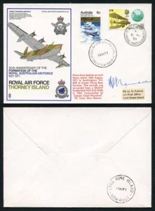 SC35d RAF Thorney Island 50th Ann Flight Pilot Signed With add 1/9 Stamp - Picture 1 of 1