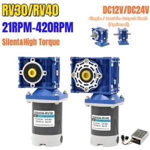 Reductor de engranajes helicoidales DC 12V/24V 21-420RPM 60W caja de cambios motorreductores RV30 RV40 - Imagen 1 de 11