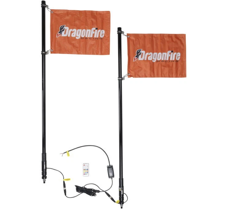 Dragonfire Racing Spiral LED Lighted Whips 4 ft. Smoke Pair 522807 - Image 1 of 1