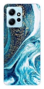 Coque en silicone imprimée compatible Xiaomi Redmi Note 12 4G Marbre Bleu Paille - Picture 1 of 3