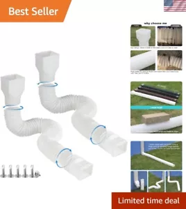 Flexible Rain Drain Downspout Extensions - 2-Pack 21 to 68 Inch Adjustable - Picture 1 of 8