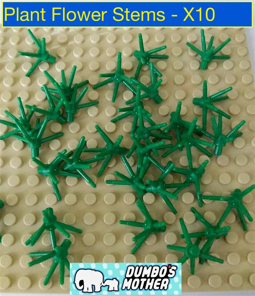 LEGO Flower Plant Stem 6 Stalks Dark Orange Wedding Bouquet Grass Foliage X10