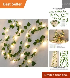 Künstliche Efeugirlande mit LED Lichterkette – romantische Frühlingsdekoration - Bild 1 von 10