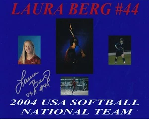 USA OLYMPIC SOFTBALL LAURA BERG SIGNED 8 X 10 PHOTO w COA - Picture 1 of 1