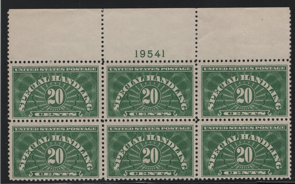 QE3 Top Plateblock VF+ OG mint lightly hinged Rich color cv $ 45 ! see pic ! - Image 1 of 1