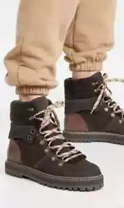 $495 SEE BY CHLOE WOMEN'S ANKLE SNOW COMBAT BOOTS EILEEN LACE-UP SUEDE IT 40 - Picture 1 of 21