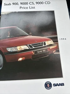 Saab 900 y 9000 CD CS 1994 gama coche información de ventas lista de precios folleto enmarcable - Imagen 1 de 4