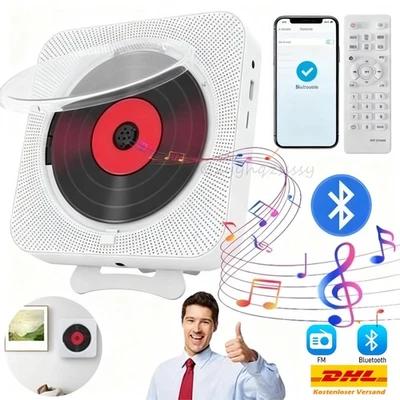 Tragbarer CD Player Bluetooth eingebauten HiFi Lautsprechern Desktop CD-Player - Bild 1 von 4