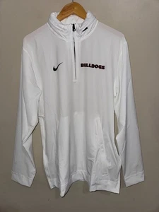 Nike UGA Georgia Bulldogs Team Issue PE Sideline Half-Zip Jacke weiß Herren S NEU - Bild 1 von 10