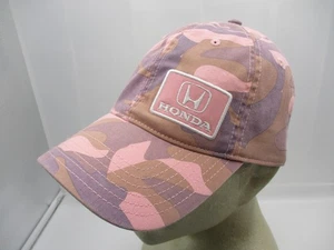 Honda Hat Cap Strap Back Womens One Size Pink Camo Embroidered Patch Advertising - Picture 1 of 9