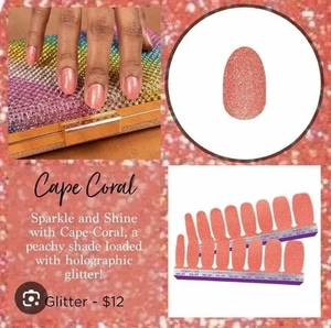 New! Color Street Cape Coral Glitter Nail Polish Strips - Picture 1 of 4