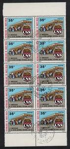 Upper Volta National Lottery Block of 10 1972 CTO Sc#281 SG#383 - Picture 1 of 1