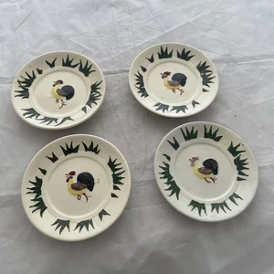 Vintage Rooster Japanese Child 4 piece Majolica Made in Japan Tea Set Plates - Picture 1 of 9