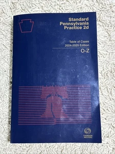 Standard Pennsylvania Practice 2d Table Of Cases O-Z 2024-2025 Edition - Imagen 1 de 4