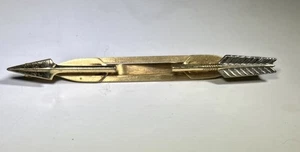 Vintage Anson zweifarbiger Pfeil Krawattenklammer Doppelklemme Hemdverschluss - Bild 1 von 5