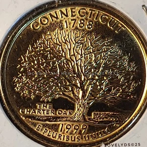 1999 - P - 24K Gold Plated - Washington Quarter - Connecticut - Picture 1 of 5