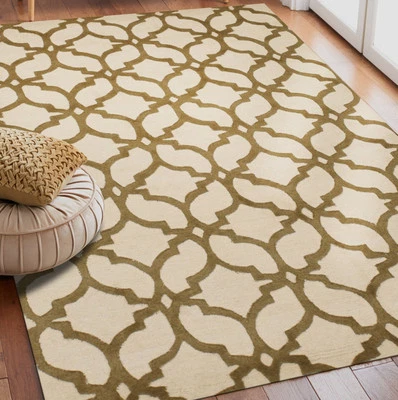 EORC Hand-Tufted Wool Marla Rug | Elegant Ivory Area Rug for Living Room, Bedroo - Image 1 of 4