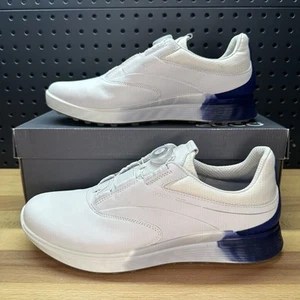 ECCO S-Three BOA GTX Gore Tex Golf Spikeless White Blue EU 45 / US 11 - 11.5 - Picture 1 of 13