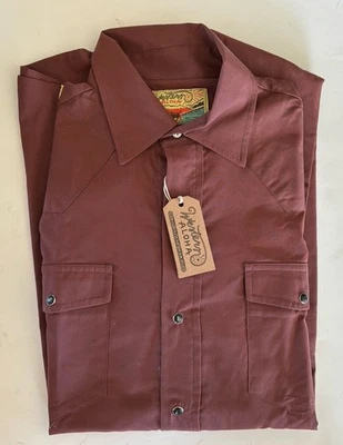 Western Aloha Chambray Shirt Mens Medium Arabian Spice, Ebony Snap, Ohia - Image 1 of 3