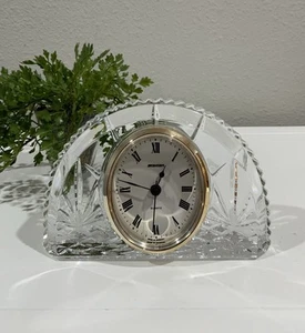 Vtg Lead Crystal Clock Staiger Germany Cristal D' Arques France Fine 24% Battery - Picture 1 of 8