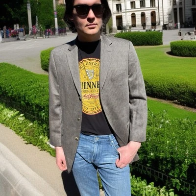 Chaqueta Hugo Boss Para Hombres Marrón Chocolate y Blanco Espiga Tweed Seda y Lana 40 R Foto 1 de 4