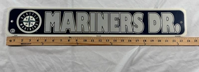 Seattle Mariners Street Sign Plastic/PVC Baseball 24"X4" - Image 1 of 4