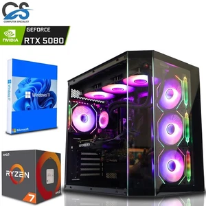 Gaming PC Ryzen 7 9800X3D RTX 5080 64GB DDR5 4TB NVMe SSD Wins 11 Wi-Fi Desktop - Picture 1 of 16