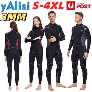 YALISI 3mm Wetsuit Neoprene Full Body Diving Suit Surfing Swimming Snorkeling AU - Foto 1 di 15