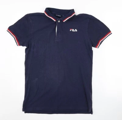 Camisa polo azul Fila para hombre talla S manga corta logotipo Foto 1 de 4