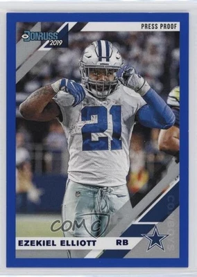 2019 Panini Donruss Photo Variation Press Proof Blue Ezekiel Elliott #75V - Image 1 of 2