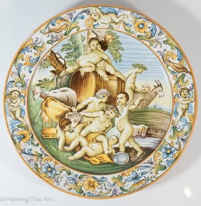 Hermoso Plato Italiano Vintage Pintado Arte Clásico Firmado Fara F. Petri 12.75 - Imagen 1 de 9
